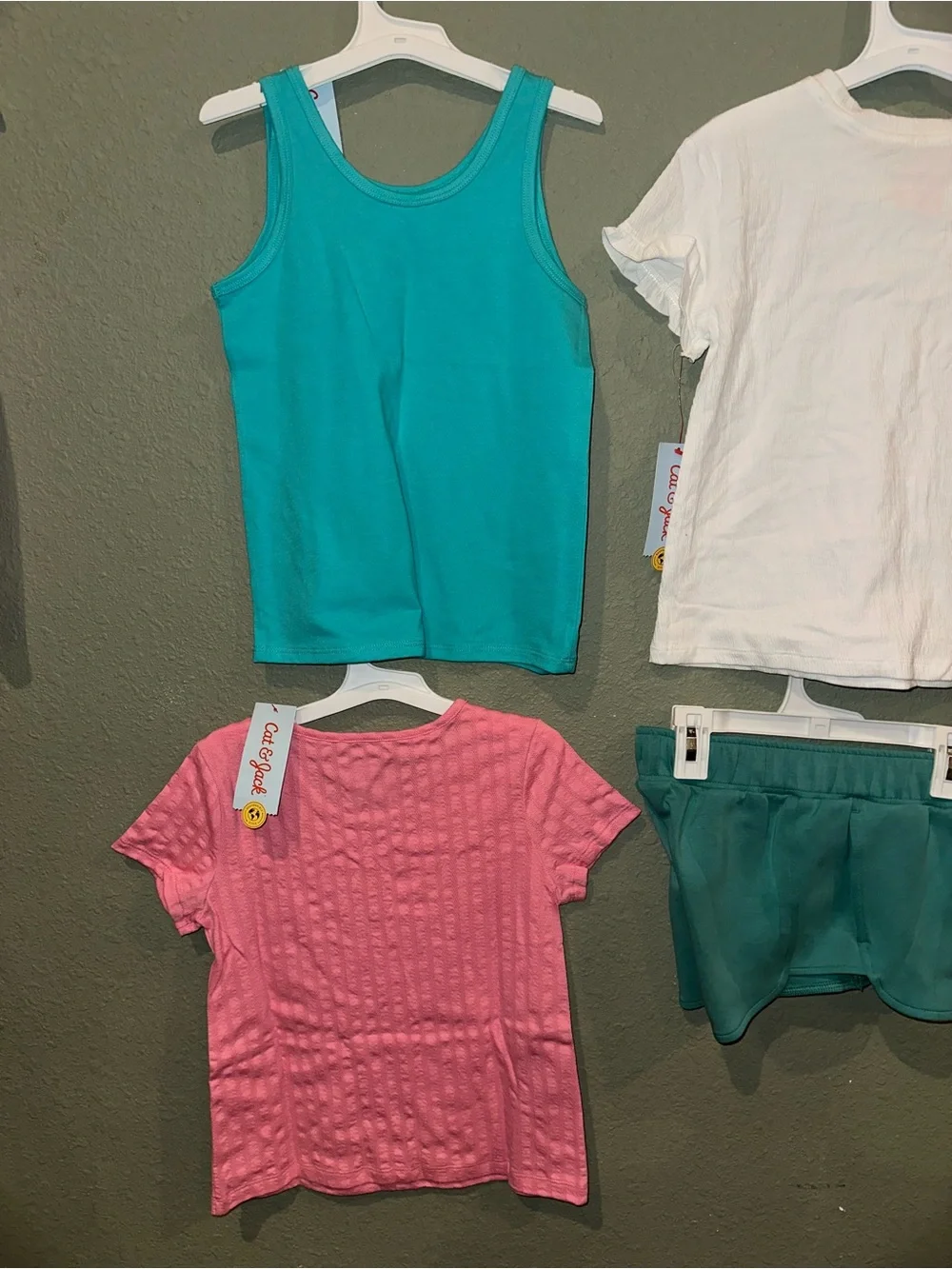 Cat & Jack Girls Tank & Tee Set - Pink, Teal, White, Purple